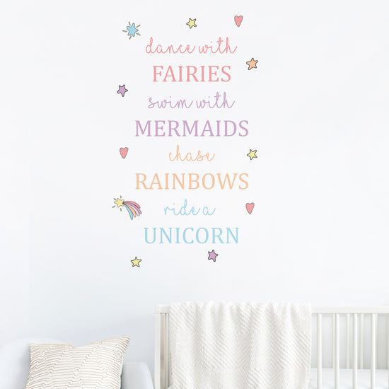 Mermaids, Fairies, Unicorns & Rainbows Wall Sticker