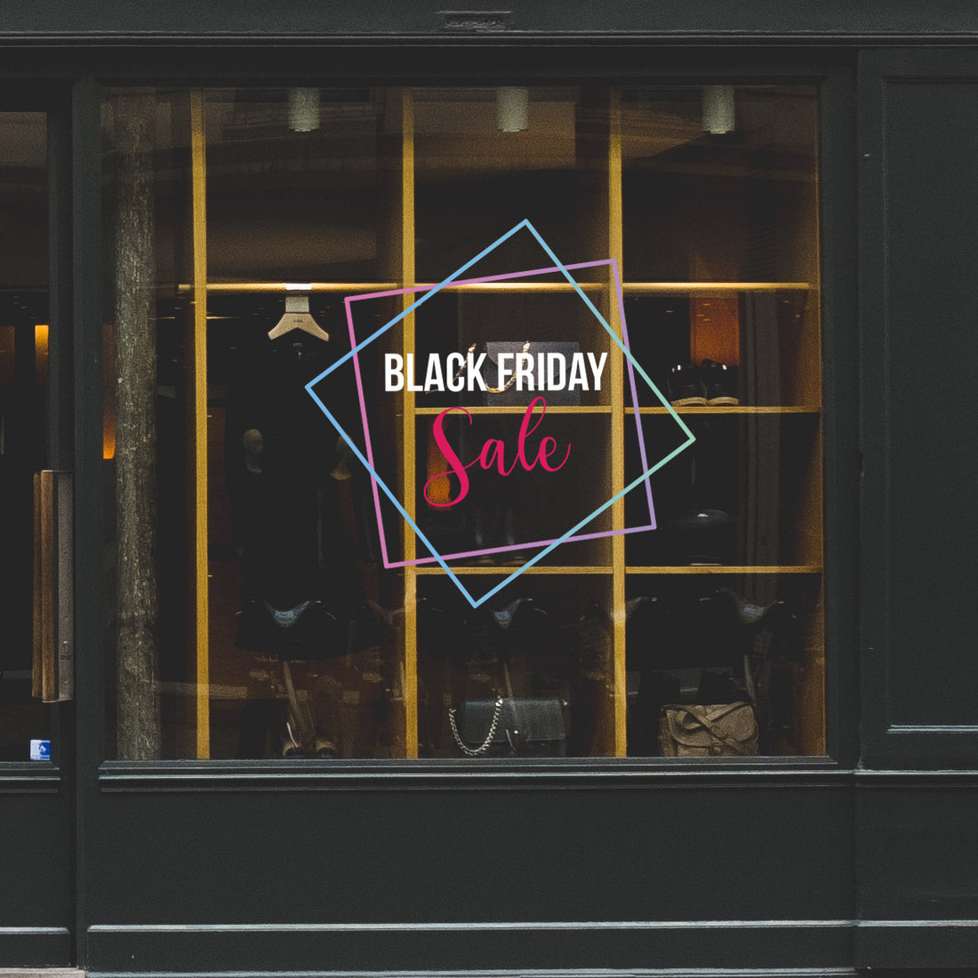Geometric Black Friday Sale Retail Window Vinyl Sticker