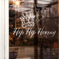 Hip Hip hooray Kings Coronation Retail Window Sticker Vinyl