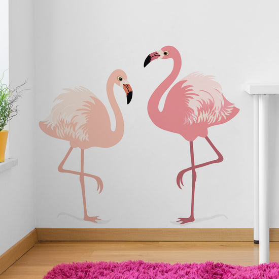 Set of two Flamingos Wall Stickers