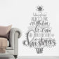 Ellen Waldren Calligraphy Christmas Tree Wall Sticker