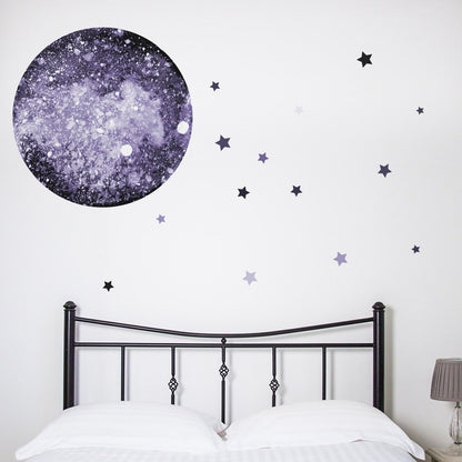 Watercolour Moon and Stars Wall Sticker