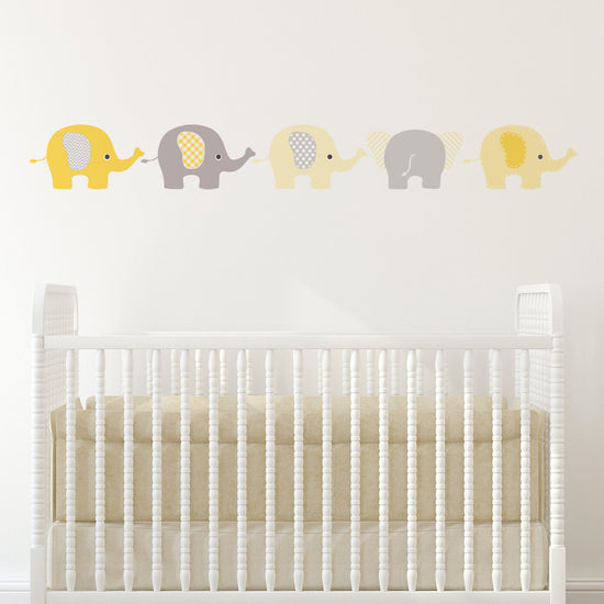 Yellow Elephants Decals Wall Stickers