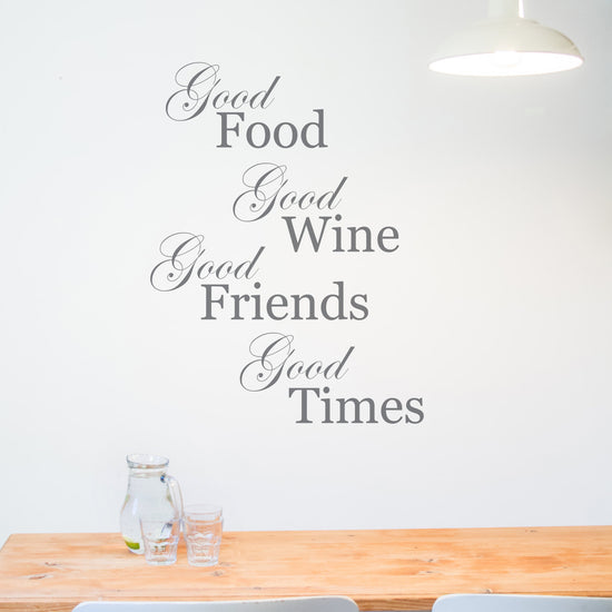 Good Food Good Wine Good Friends Wall Sticker