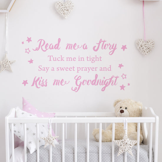Read me a story tuck me in tight Wall Sticker