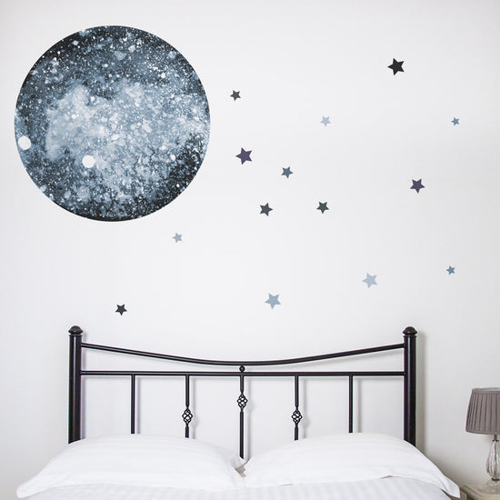 Watercolour Moon and Stars Wall Sticker