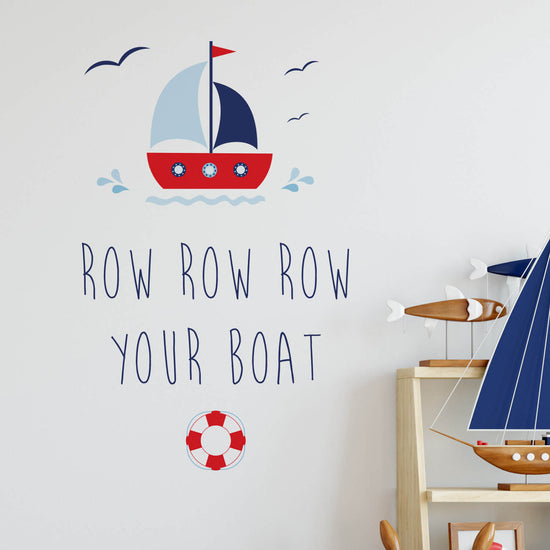 Row Row Row your boat wall sticker