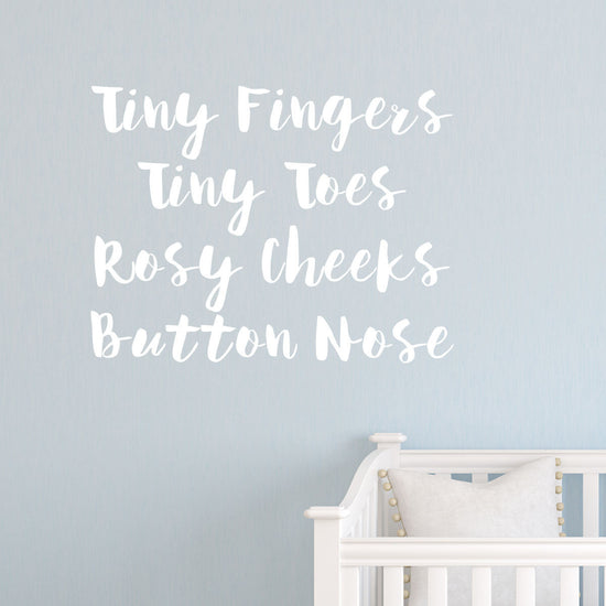 Tiny Finger Tiny Toes Wall Sticker Quote