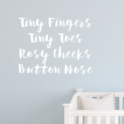 Tiny Finger Tiny Toes Wall Sticker Quote