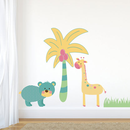 Turquoise Jungle Animal Wall Stickers