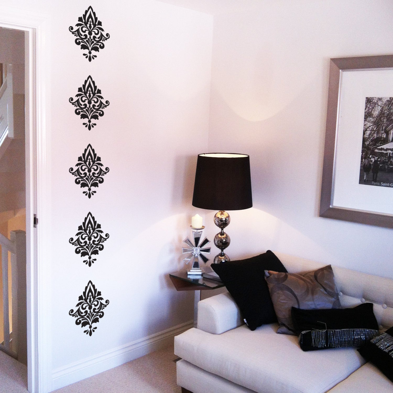 Elegant Damask Detail Interior Wall Stickers – Nutmeg Studio