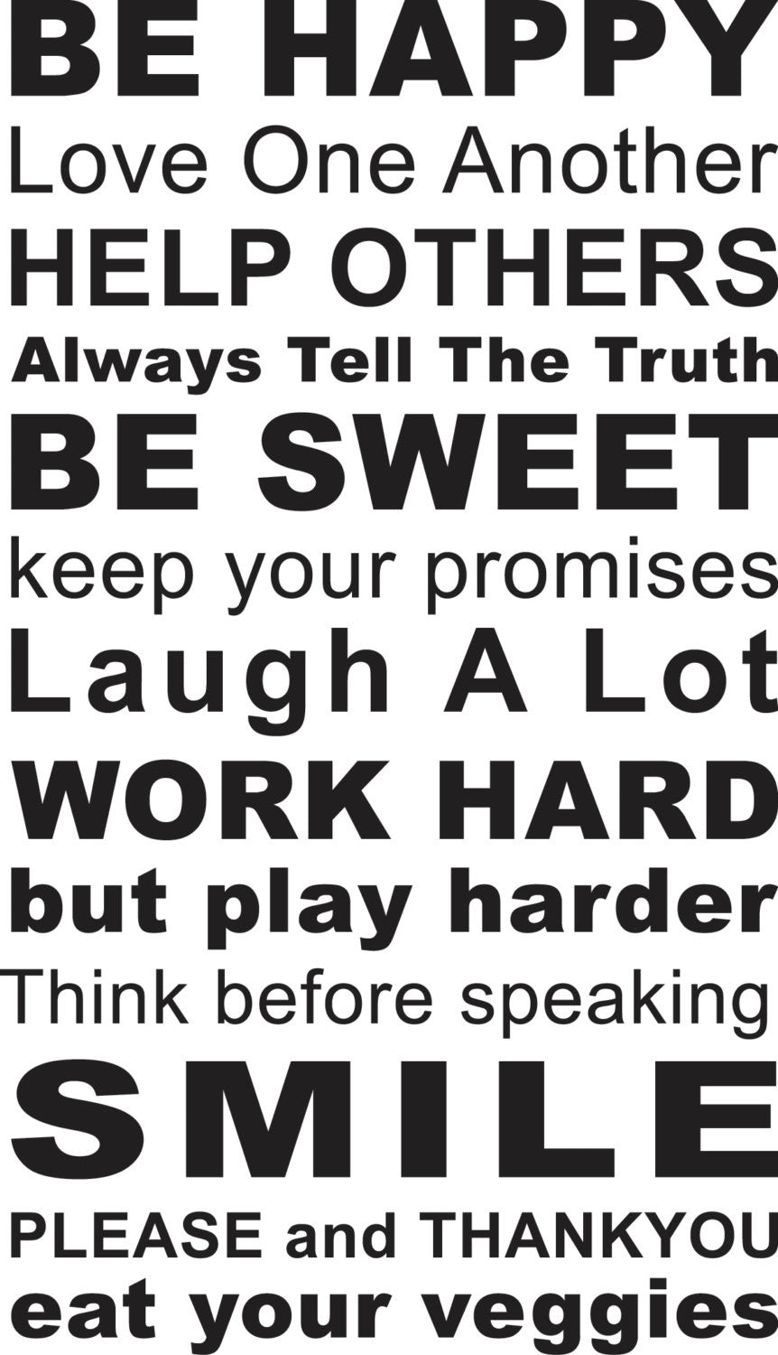 Rules of the House Wall Sticker