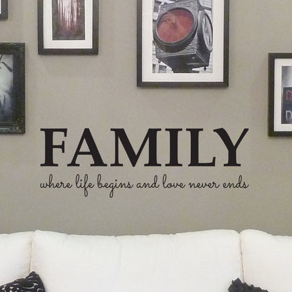 Family Where Life Begins Wall Sticker