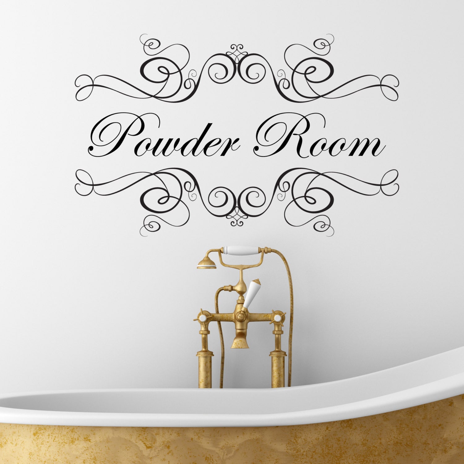 Powder Room Wall Sticker – Nutmeg Studio