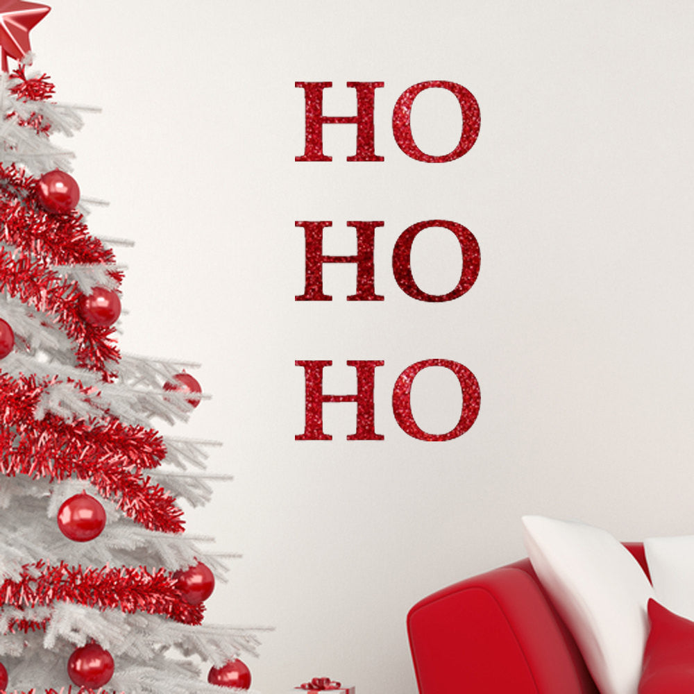 Ho Ho Ho Glitter Wall Sticker Quote