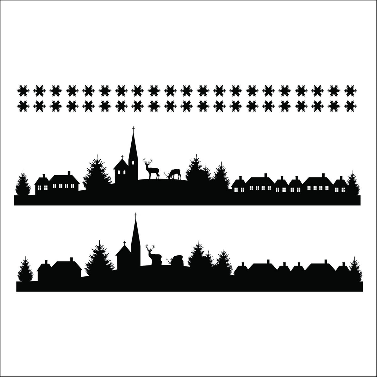 Christmas Village Scene Window Sticker

