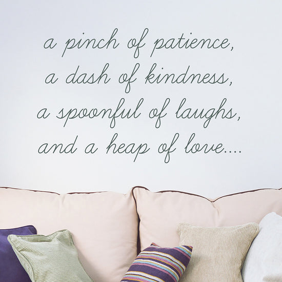 Pinch of patience Wall Sticker Quote