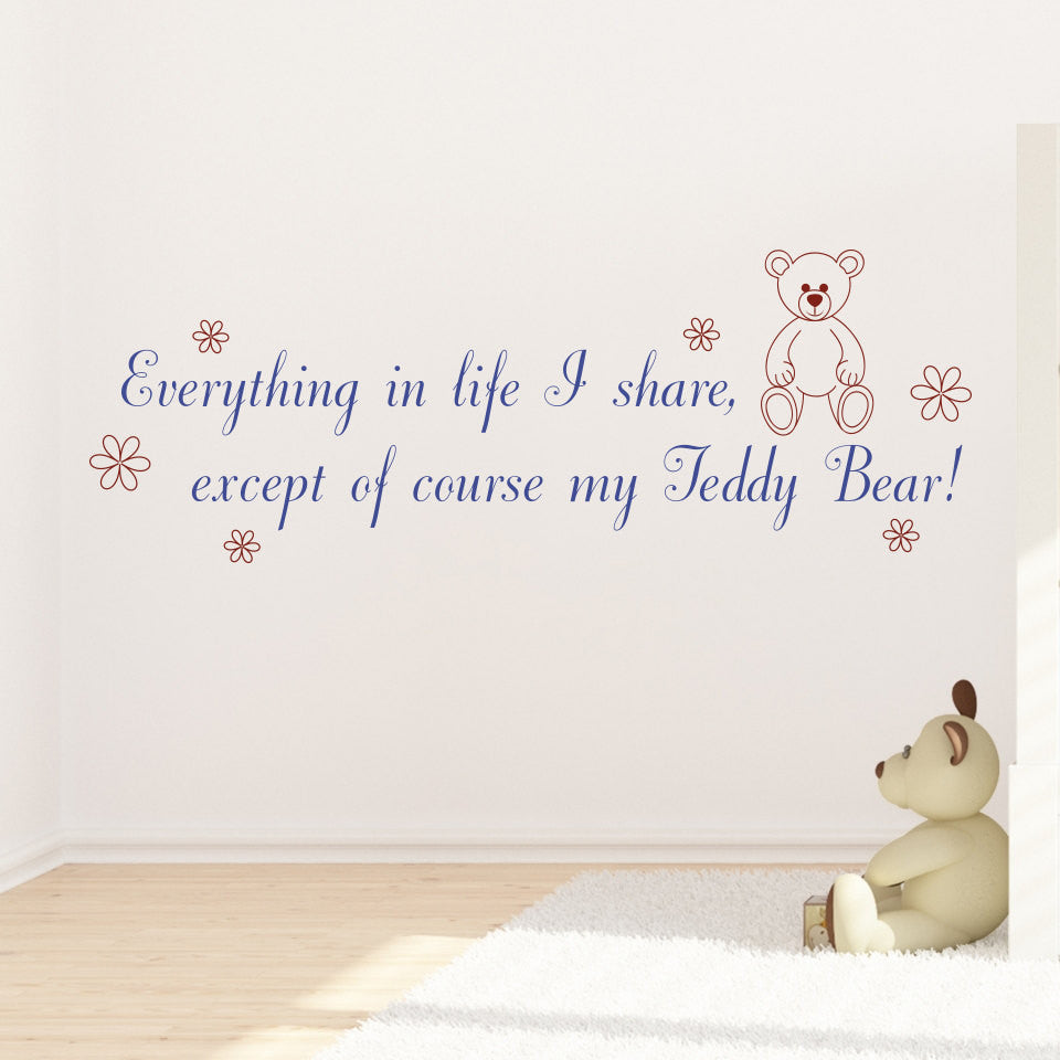 Teddy Bear Wall Sticker Quote