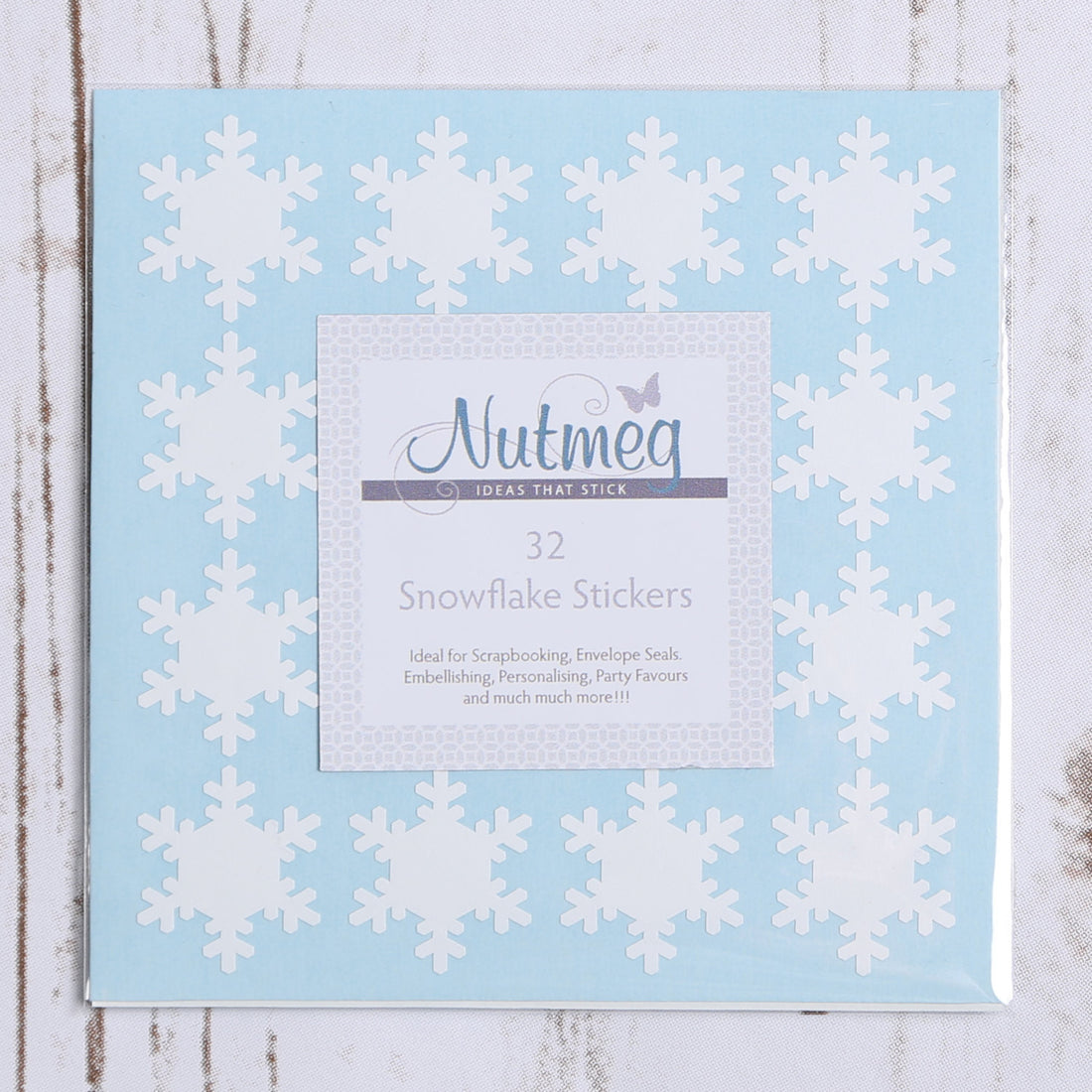 Snowflake Christmas Craft Stickers in a Variety of Colours