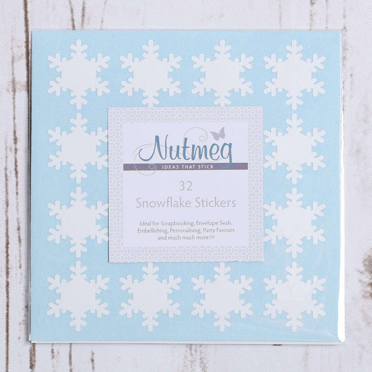 Snowflake Christmas Craft Stickers in a Variety of Colours