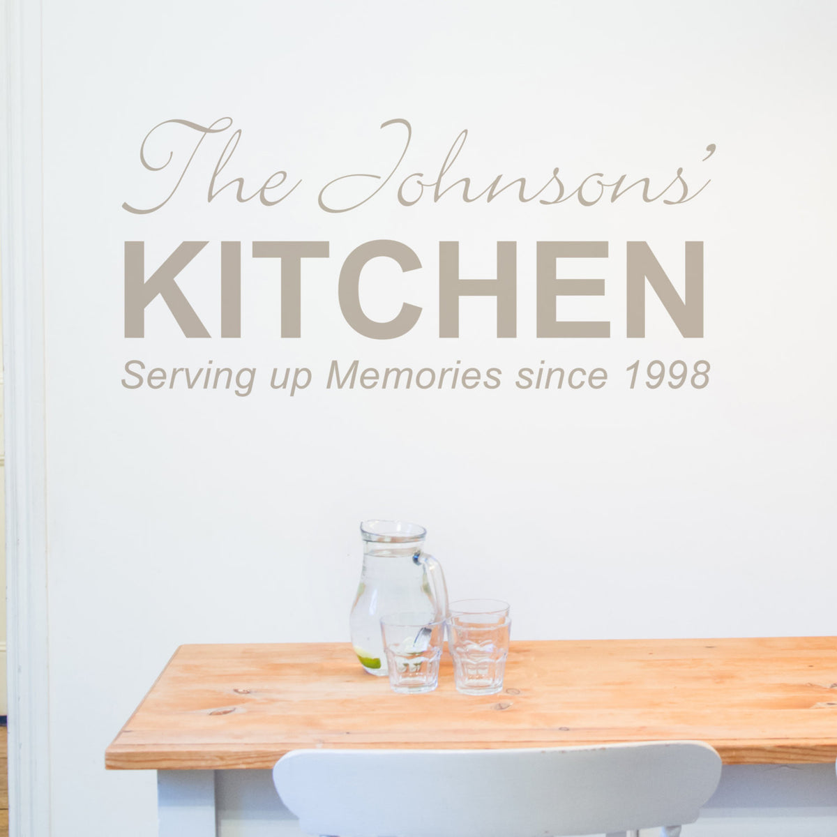 Personalised Kitchen Wall Sticker, Serving up Memories since....