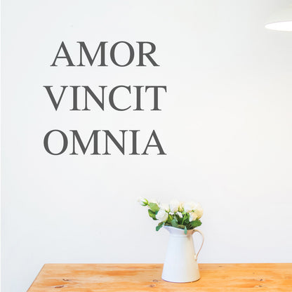 Amor Vincit Omnia Latin Quote Wall Sticker