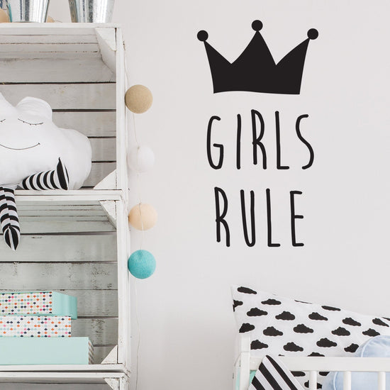 SALE- Wall Sticker Girls Rule in Black
