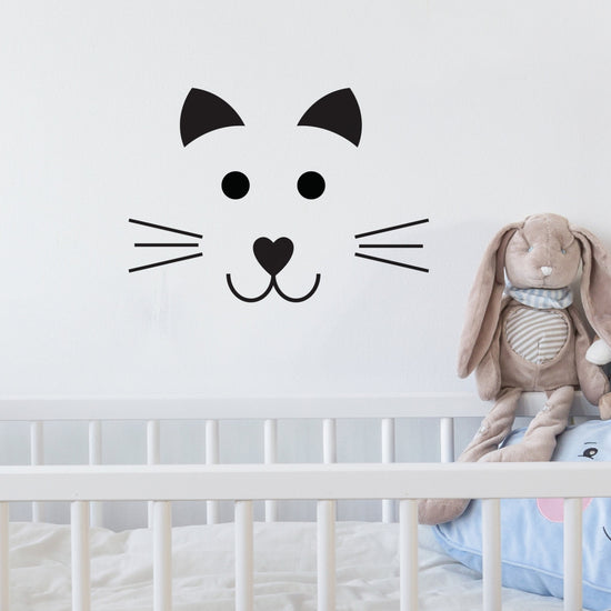 Cat Face Kids Bedroom Nursery Wall Sticker