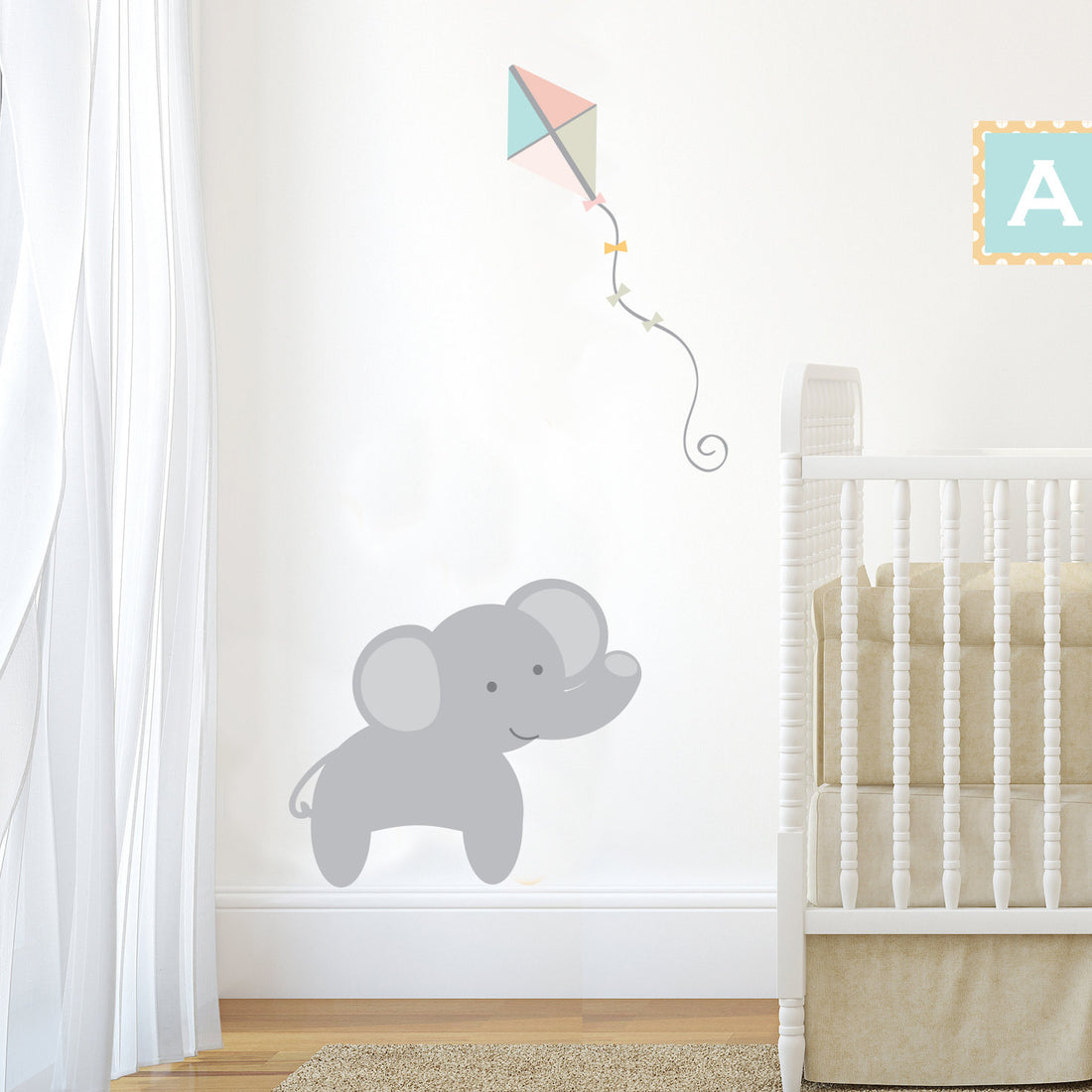 Elephant with Kite Wall Sticker