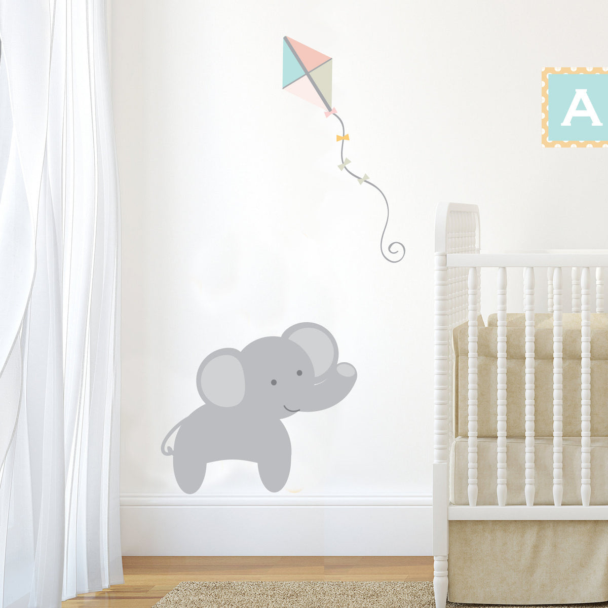 Elephant with Kite Wall Sticker