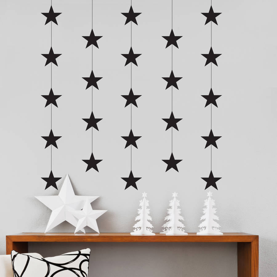 Christmas Star Garland Wall or Window Sticker