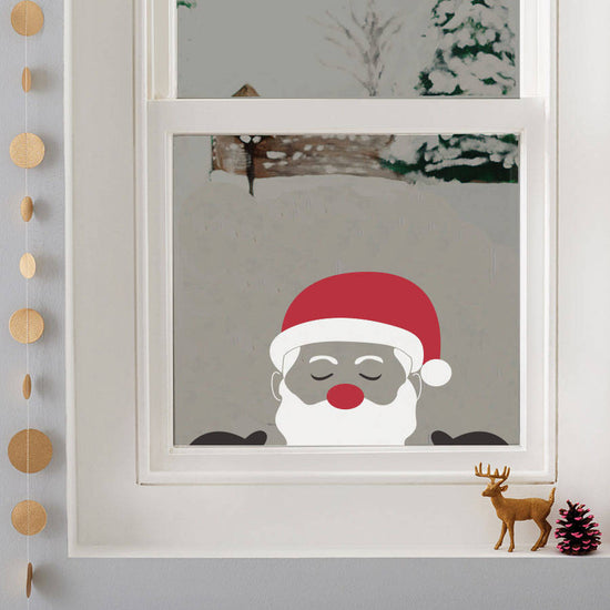 Peeping Santa Window Sticker