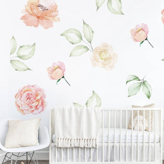 Roses And Romance Floral Wall Sticker Set