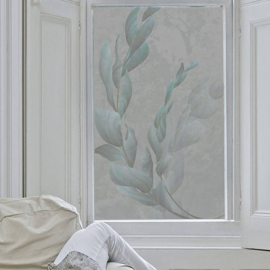 Silvery Leaves Frosted Window Film