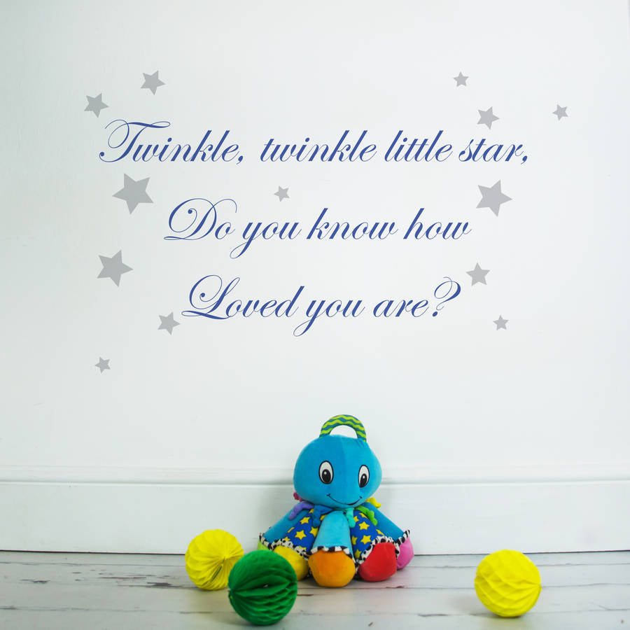 Twinkle Twinkle Little Star Do you Know how Loved you are Wall Sticker