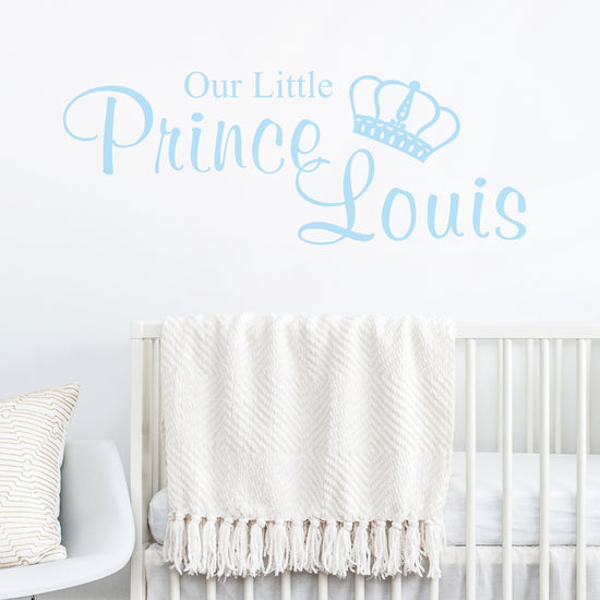 Personalised Our Little Prince Wall Sticker