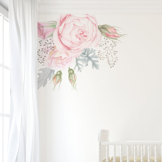 Pastel Florals Corner Wall Sticker