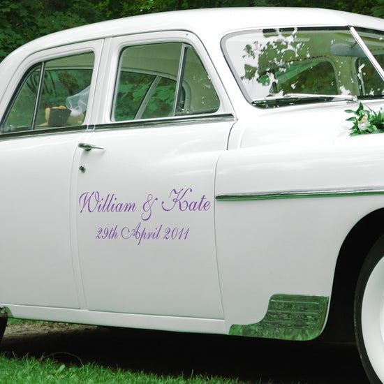 Personalised Wedding Vehicle Sticker Decals – Nutmeg Studio