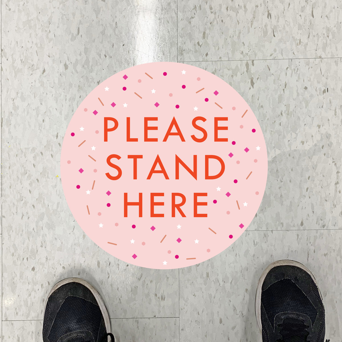Scatter Stand Here Floor Graphics