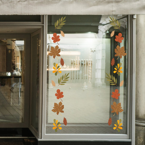 Autumn October Leaves Retail Window Graphics