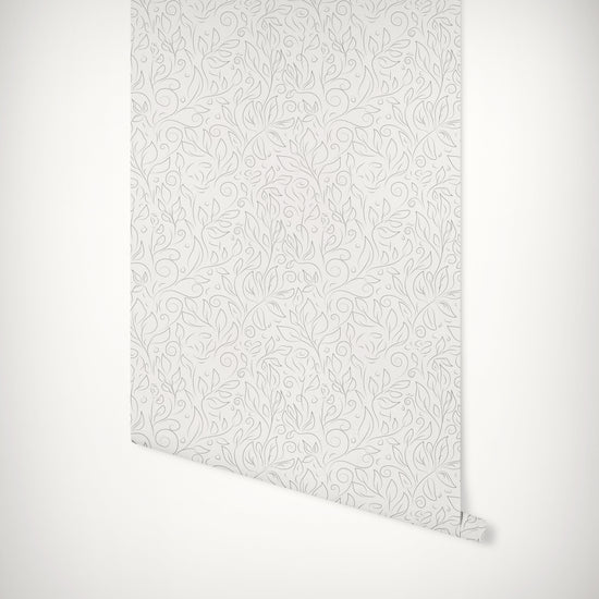 Rose and Leaf Sketch Self-Adhesive Wallpaper