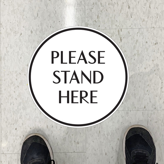 Simple Stand Here Floor Graphics