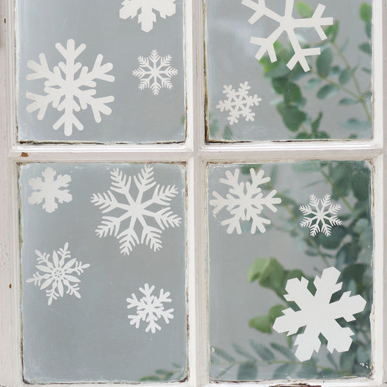 Set Of 20 Christmas Snowflake Window And Wall Stickers