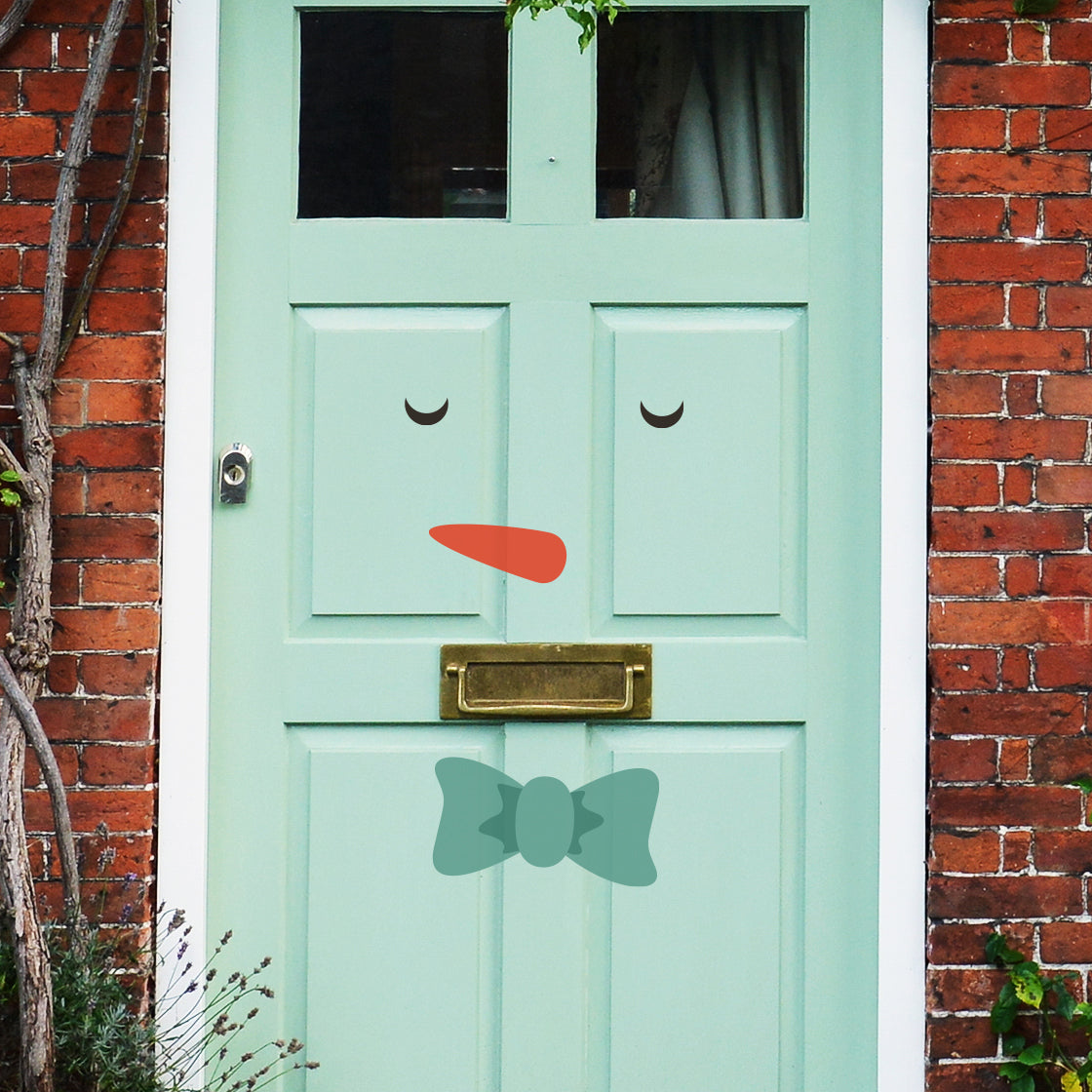 Snowman Face Front Door Sticker