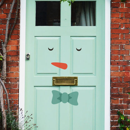 Snowman Face Front Door Sticker
