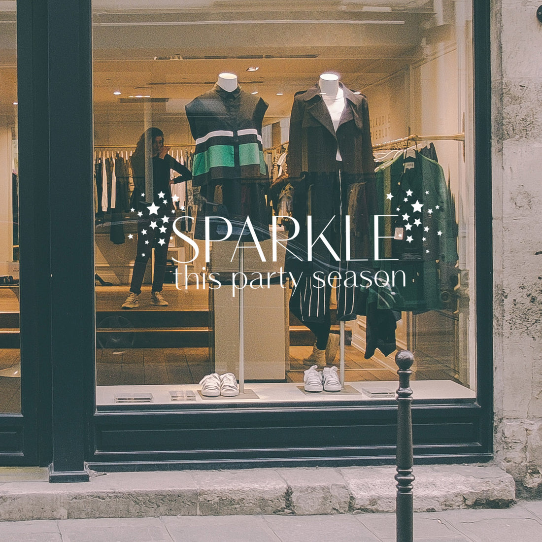 Sparkle This Party Season Retail Window Vinyl