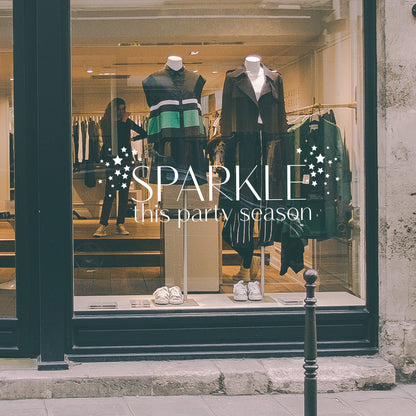 Sparkle This Party Season Retail Window Vinyl