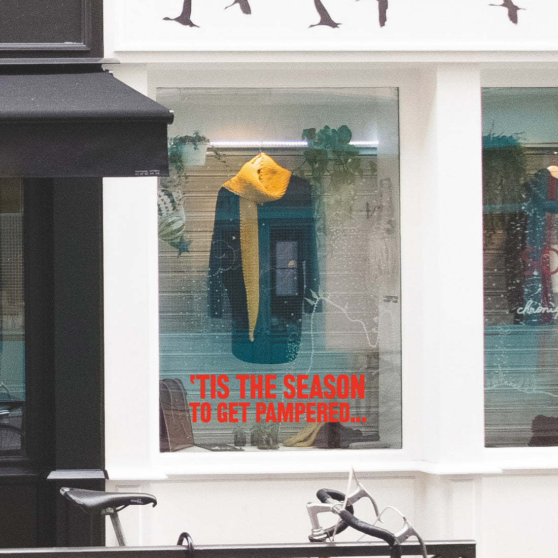 Tis The Season To Get Pampered Retail Window Vinyl