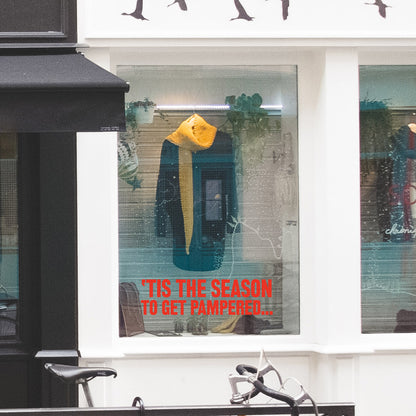 Tis The Season To Get Pampered Retail Window Vinyl