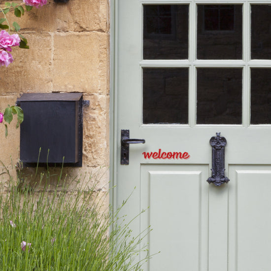 Welcome front door sticker